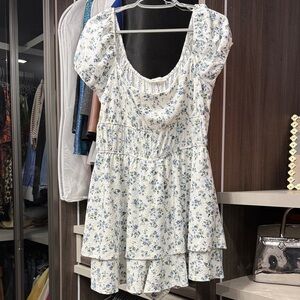 Aeropostale Floral Puff Sleeve Mini Dress/romper